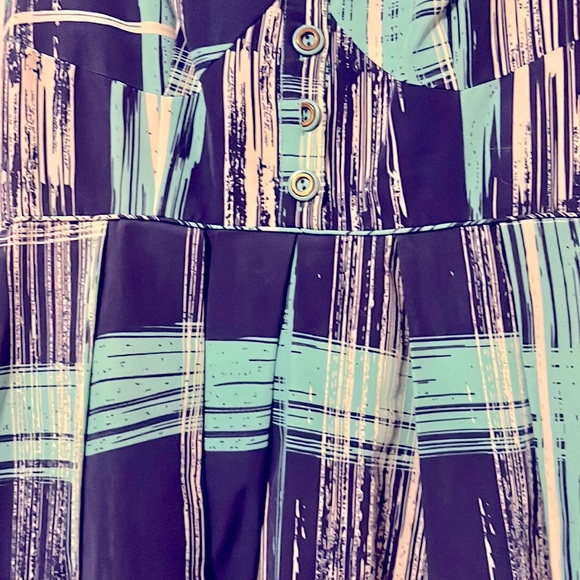 Tracy Reese aqua and navy dress size 8 - Picture 3 of 6
